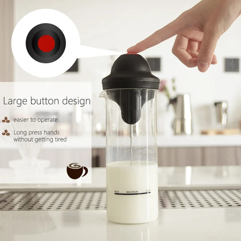 Electric Glass Milk Frother Automatic Coffee Foam Maker Portable Whisk Drink Mixer For Coffee Cappuccino Frappe Matcha