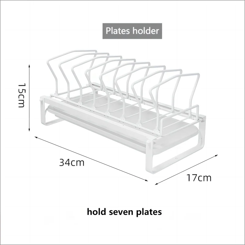 Dish Drain Shelf Stackable Drawer Bowls and Plates Organizer Rack Countertops Drain Shelf Cabinets Sink Cutlery Storage Shelf