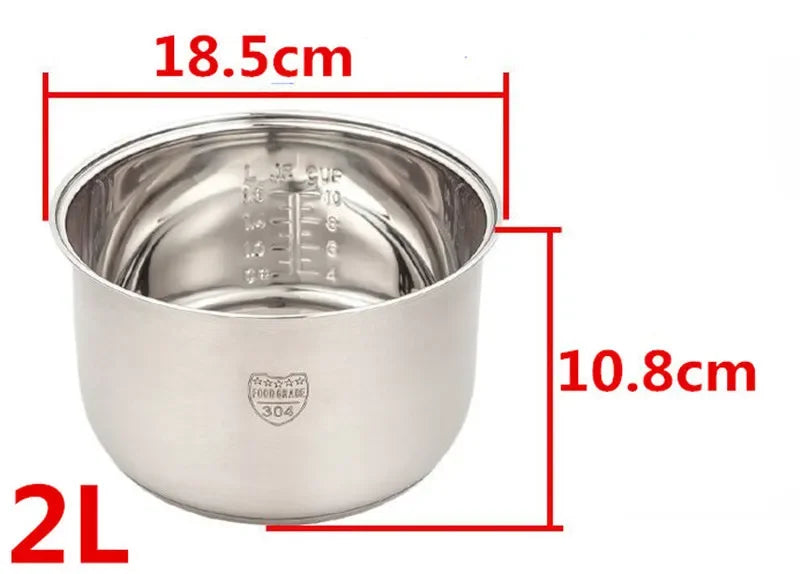 Non stick Cooking Pot 304 stainless steel rice cooker inner container Replacement Accessories food Rice Cooker POT cookware