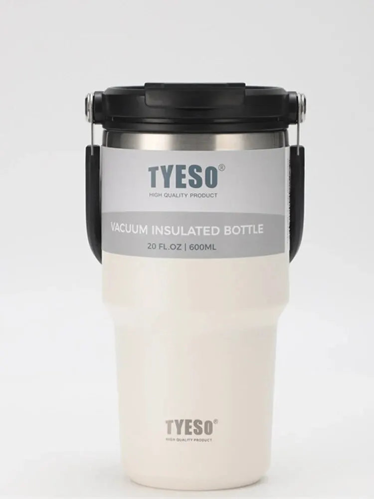 Tyeso's New Coffee Cup With Double-Layer Insulation And Cold Insulation Portable Ice Cream Cup Large Capacity Stainless Steel