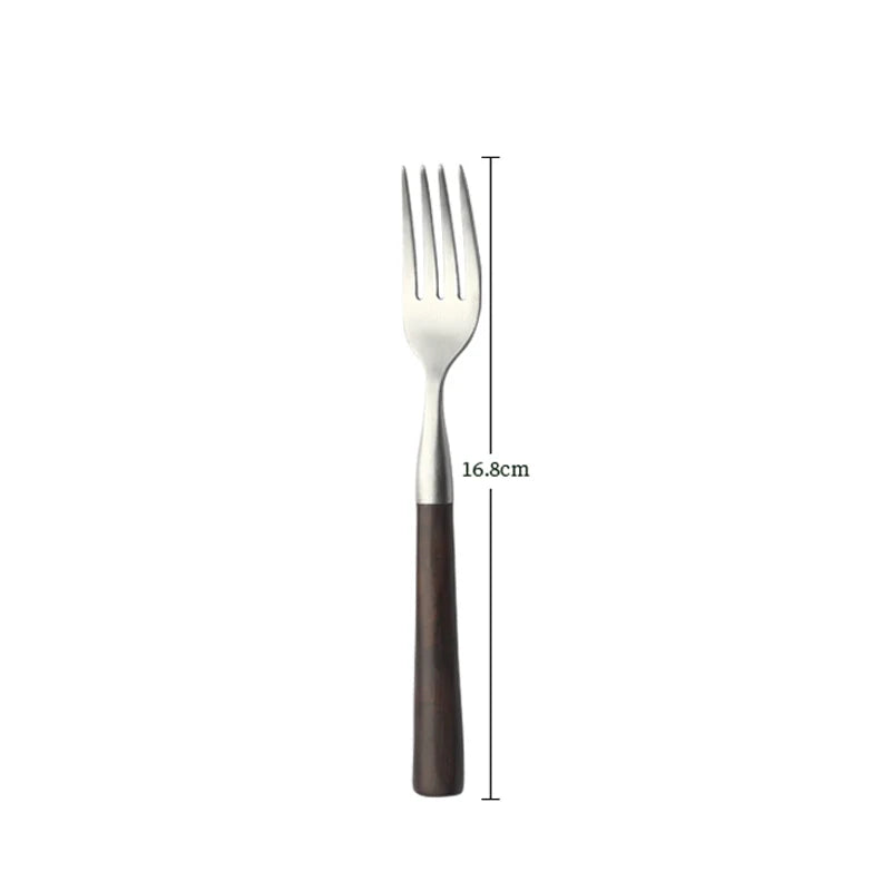 Popular Eco-Friendly Real Wood Handle Stainless Steel Cutlery Elegant Dinnerware Tableware Excellent Performance For Home