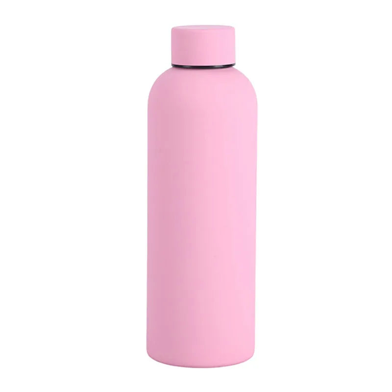 500/750ML Small Mouth Thermos Cup, Outdoor Stainless Steel Bottle, Rubber Paint Sports Kettle, Thickened Double Water Cup