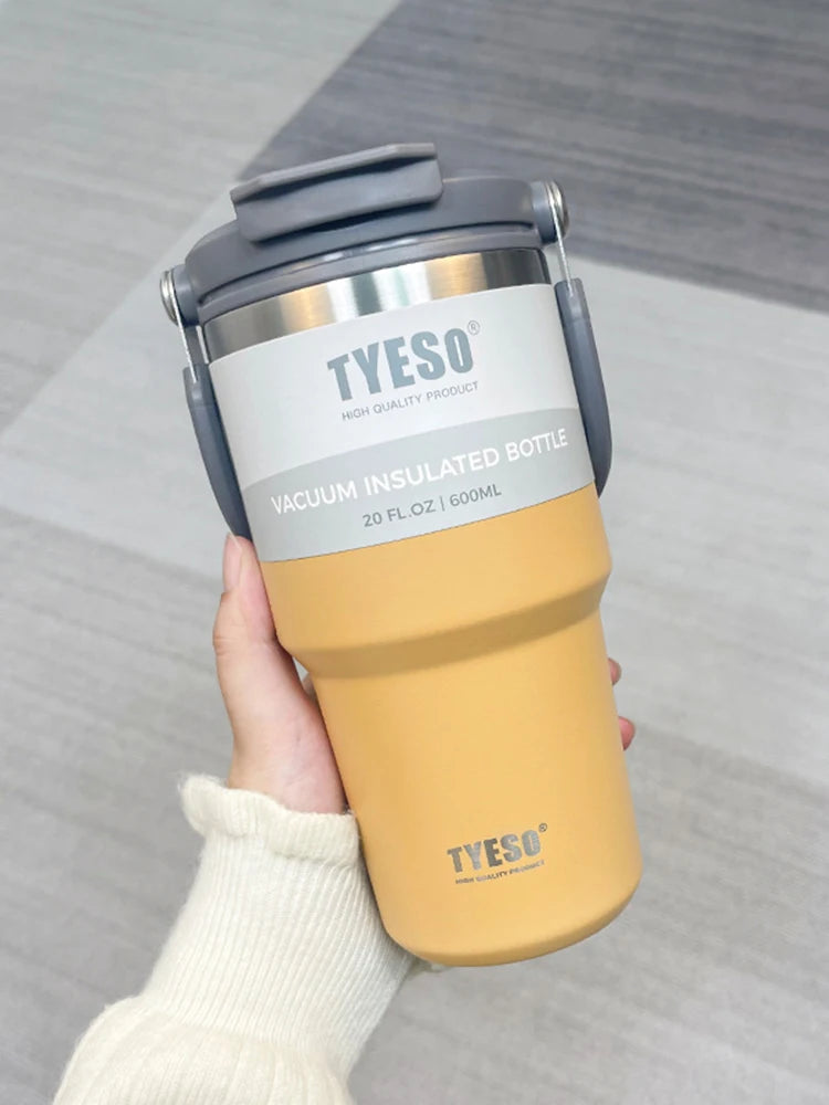 Tyeso's New Coffee Cup With Double-Layer Insulation And Cold Insulation Portable Ice Cream Cup Large Capacity Stainless Steel