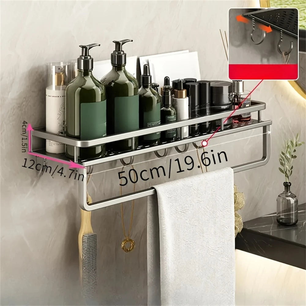 1 Multi-Functional Storage Rack With Rod Seasoning Rack Wall-Mounted Seasoning Storage Rack For Cooking Items