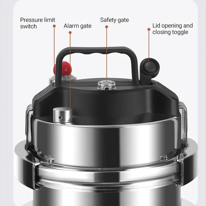 Portable Pressure Cooking Pot Stainless Steel Micro Pressure Cooker Outdoor Camping Household 5-minute Quick Cooking Pot 0.8-2L