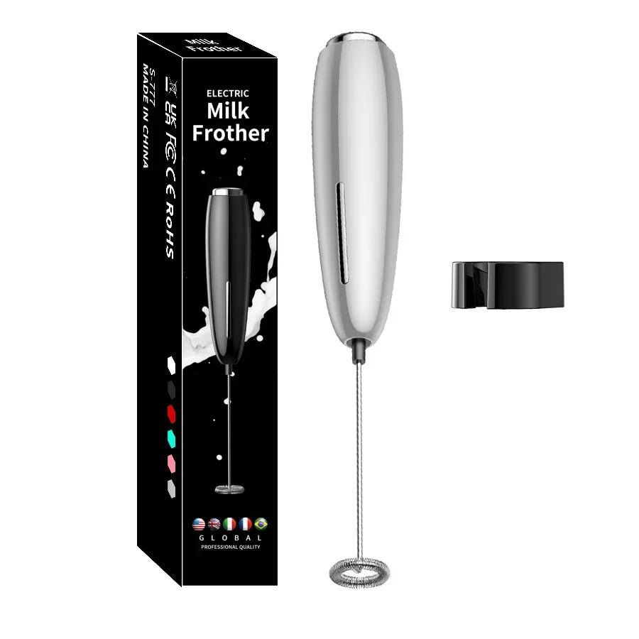 Handheld Milk Frother Kitchen Powerful Electric Foam Maker With Stand Battery Powered Foamer Blender Drink Mixer For Coffee