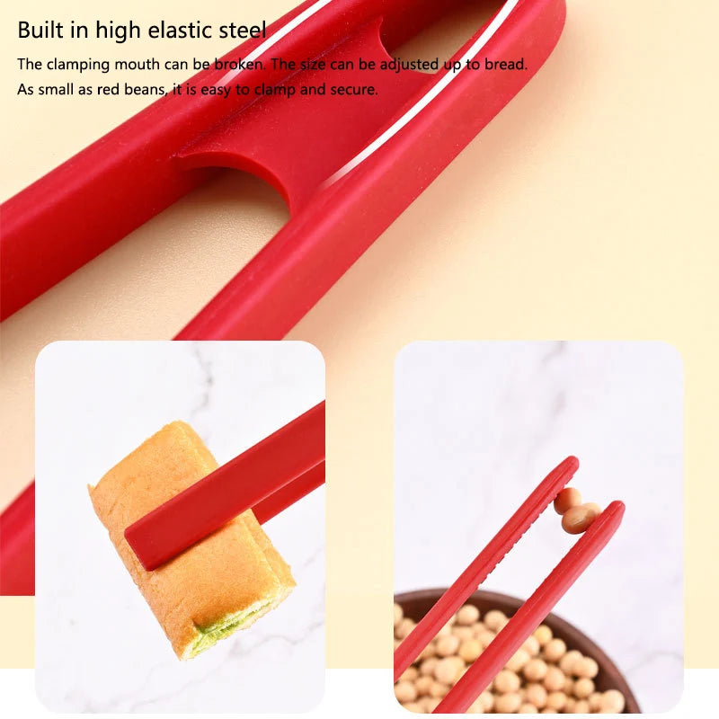 Salad Food Tongs Anti-slip Silicone Kitchen Utensils Barbecue Clip Three Prong Pliers Cookware Bbq Tool Chef Tools Gadgets Bar