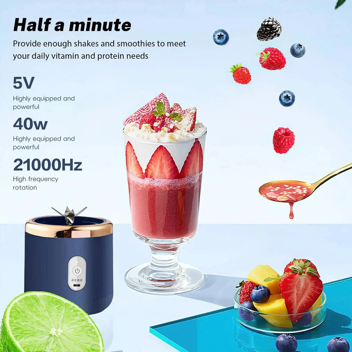 Xiaomi Multifunctional Double Cup Electric Fruit Juicer Portable Juicer Fruit Blender Milkshake Juice Maker USB Smoothie Blender